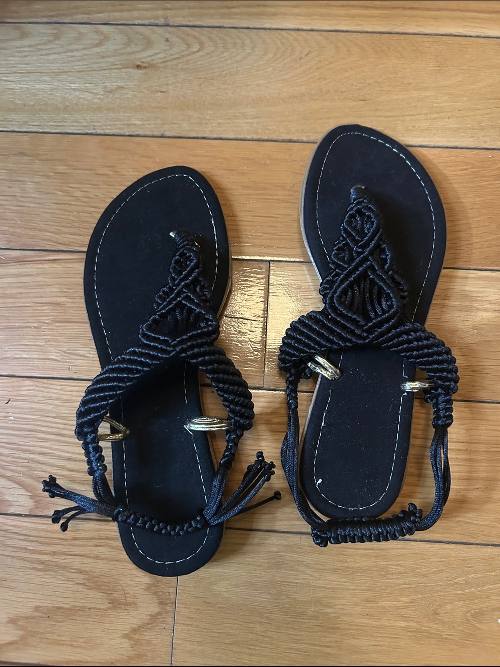 Hand Braided black Rope Women's Sandals made in Guadalajara size 36 / 6